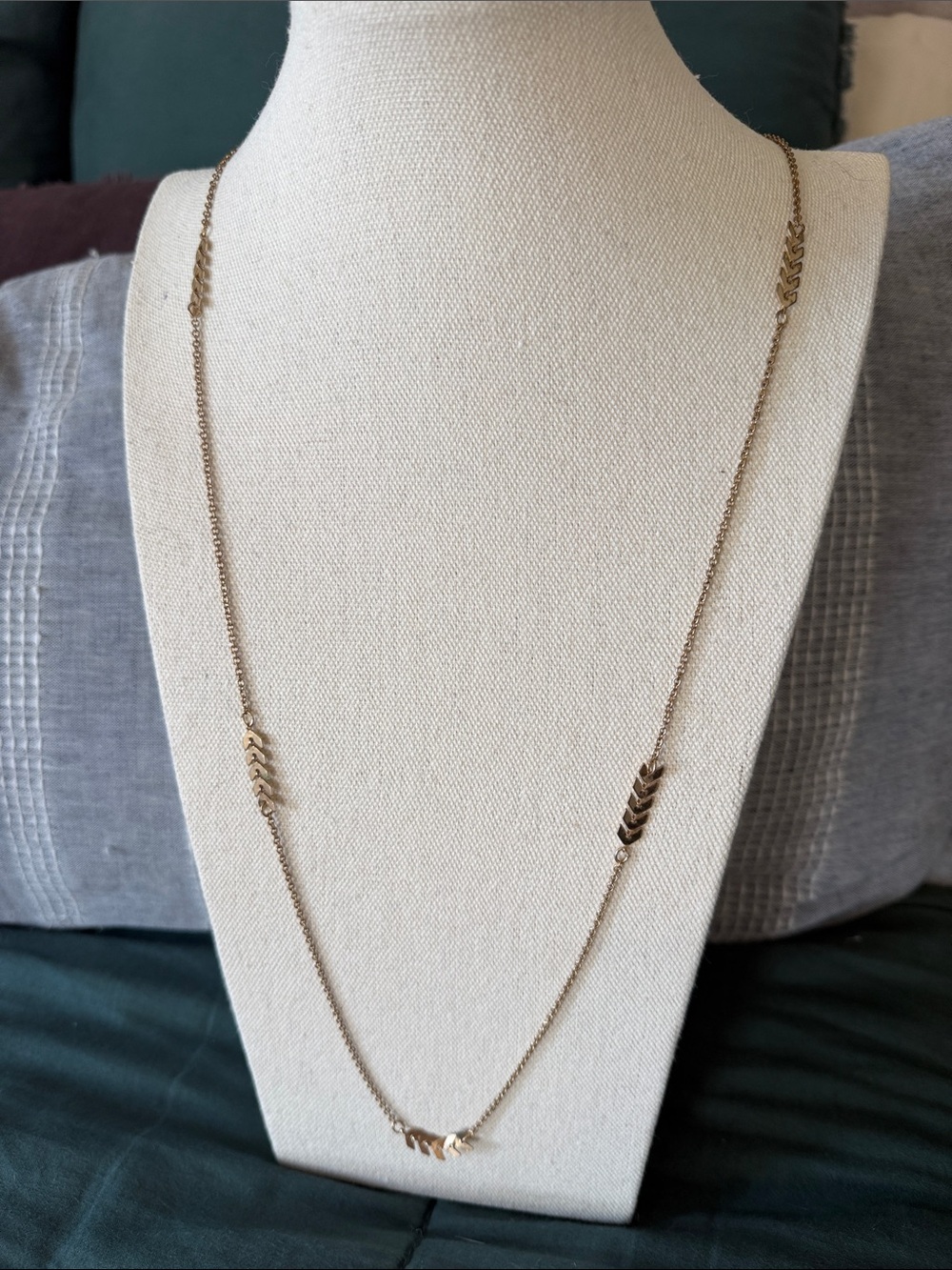 Premier Designs Gold-Tone Chevron Station Necklace